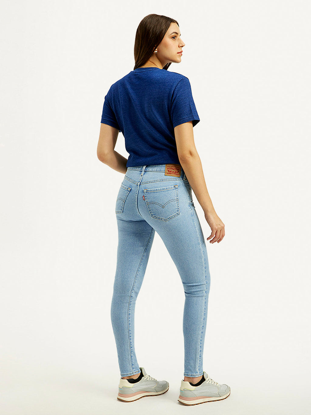 Women's 711 Blue Skinny Fit Mid Rise Jeans
