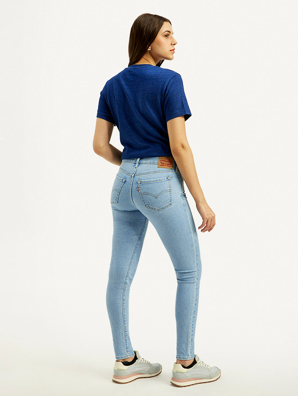 Women's 711 Blue Skinny Fit Mid Rise Jeans