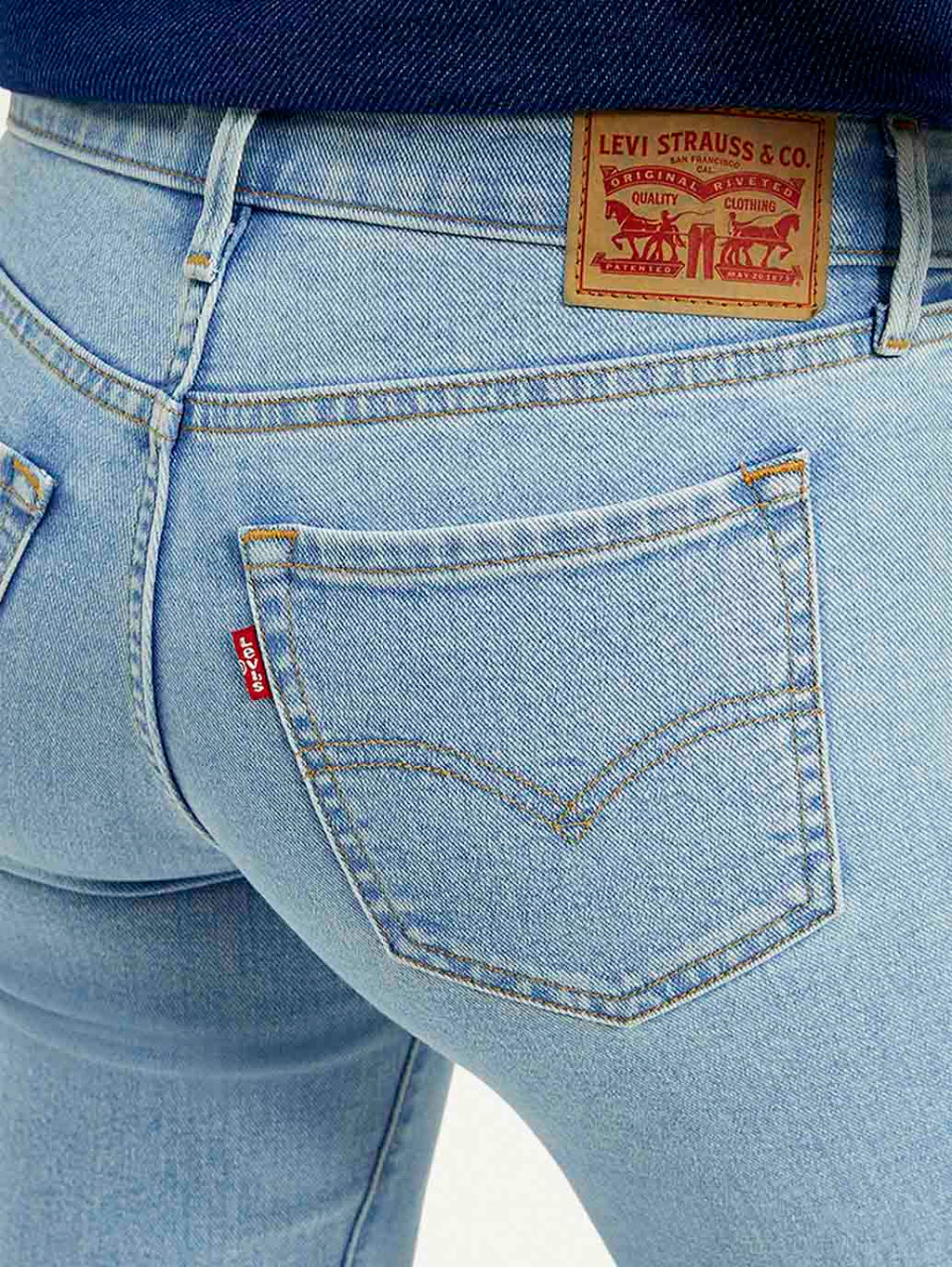 Women's 711 Blue Skinny Fit Mid Rise Jeans