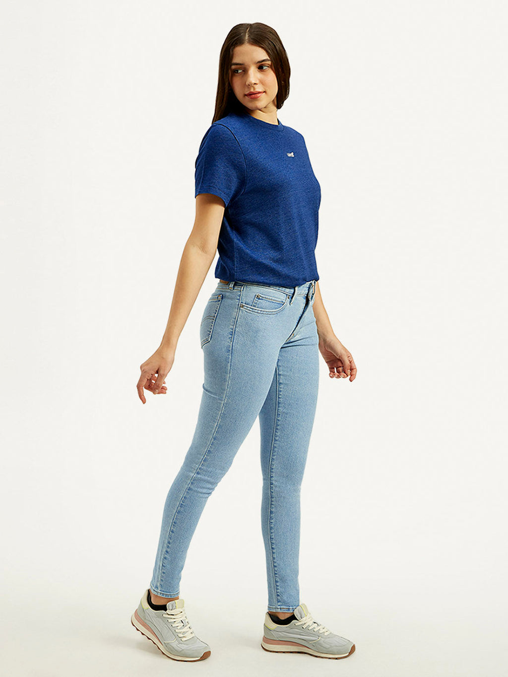 Women's 711 Blue Skinny Fit Mid Rise Jeans