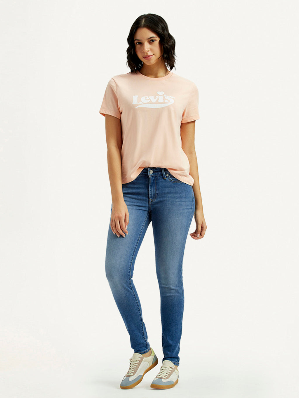Women's 711 Med Indigo Skinny Fit Mid Rise Jeans