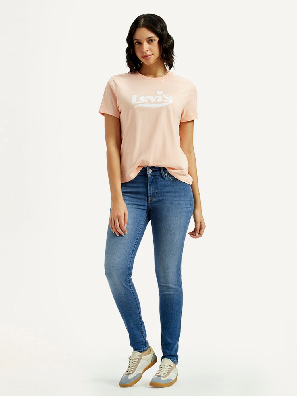Women's 711 Med Indigo Skinny Fit Mid Rise Jeans