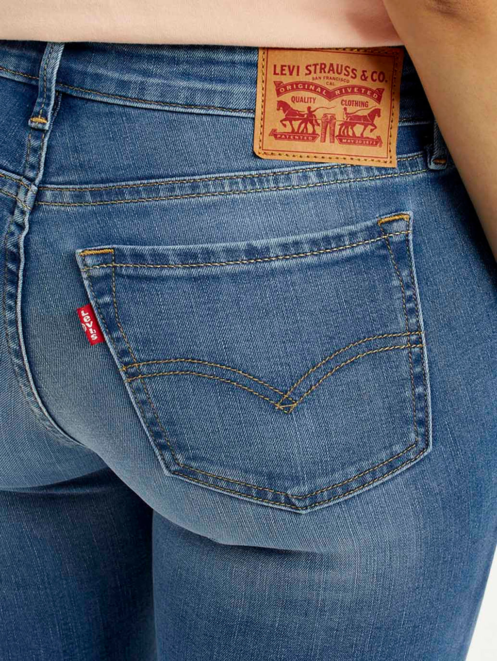 Women's 711 Med Indigo Skinny Fit Mid Rise Jeans
