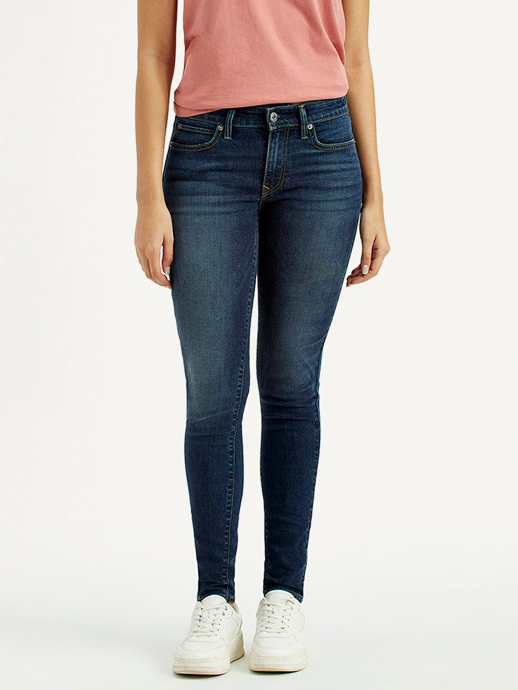 Women's 711 Dark Indigo Skinny Fit Mid Rise Jeans