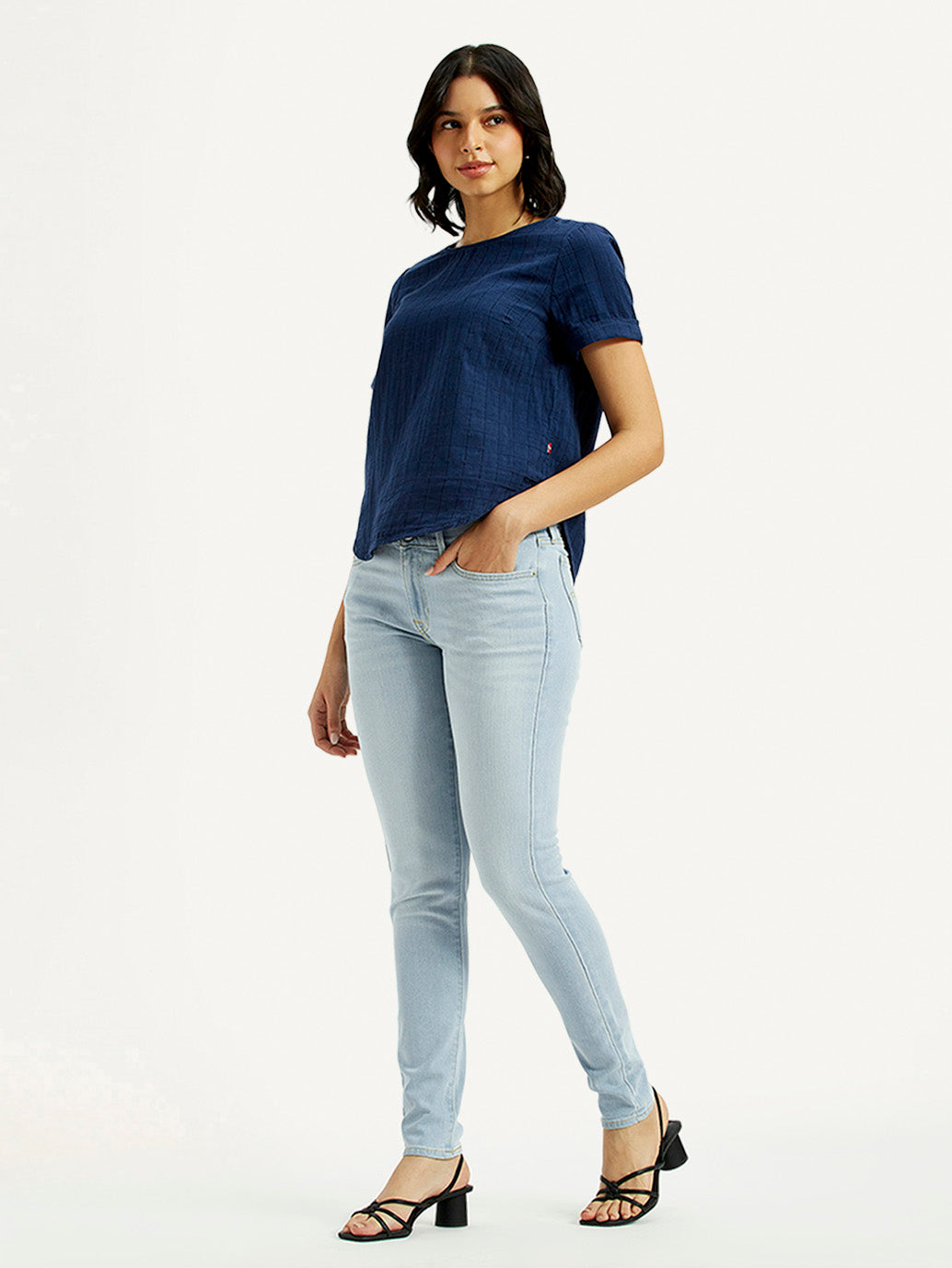 Women's 711 Light Indigo Skinny Fit Mid Rise Jeans