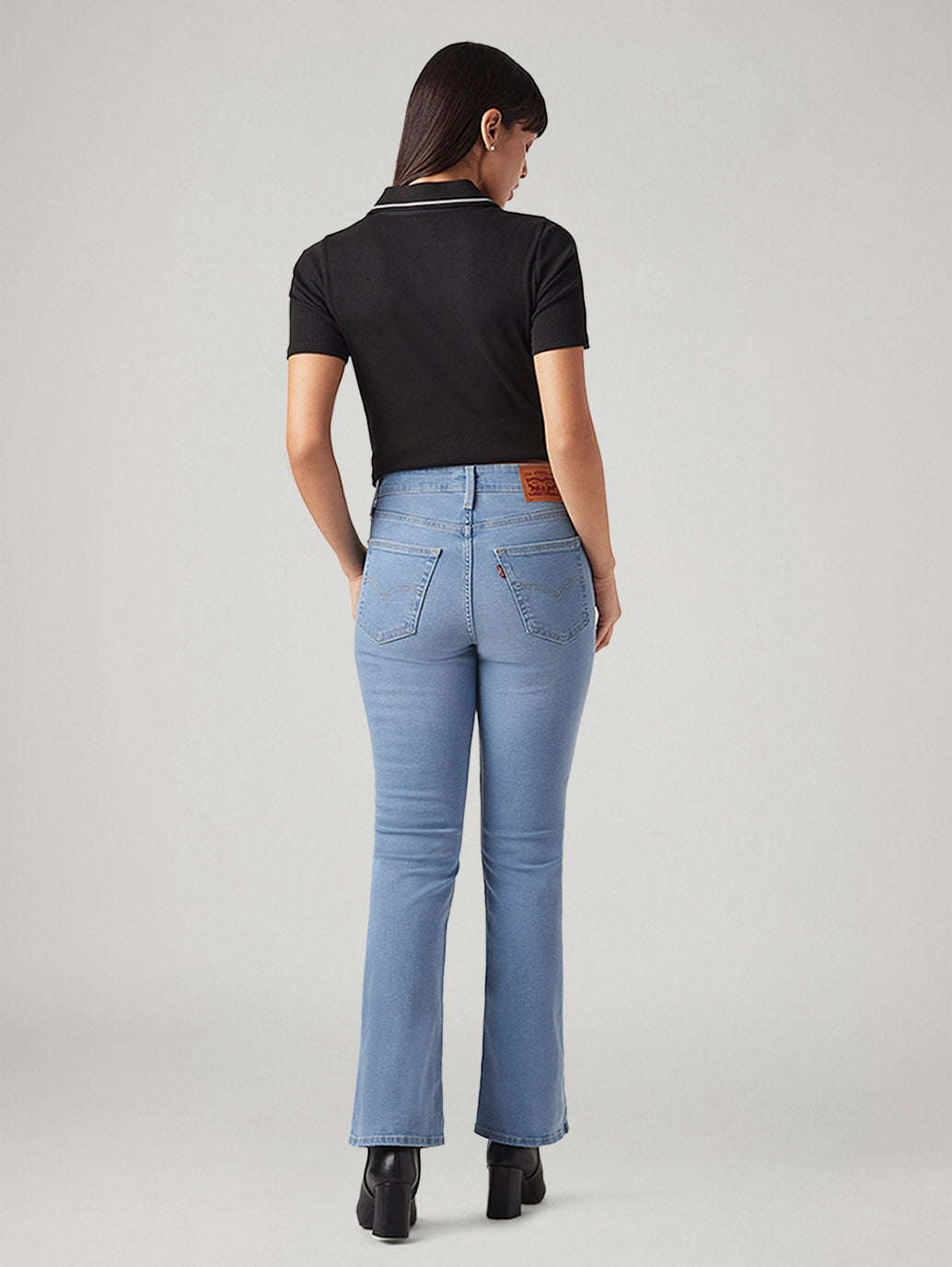 Womens 725 High Rise Flared Fit Cotton Stretch blend Jeans