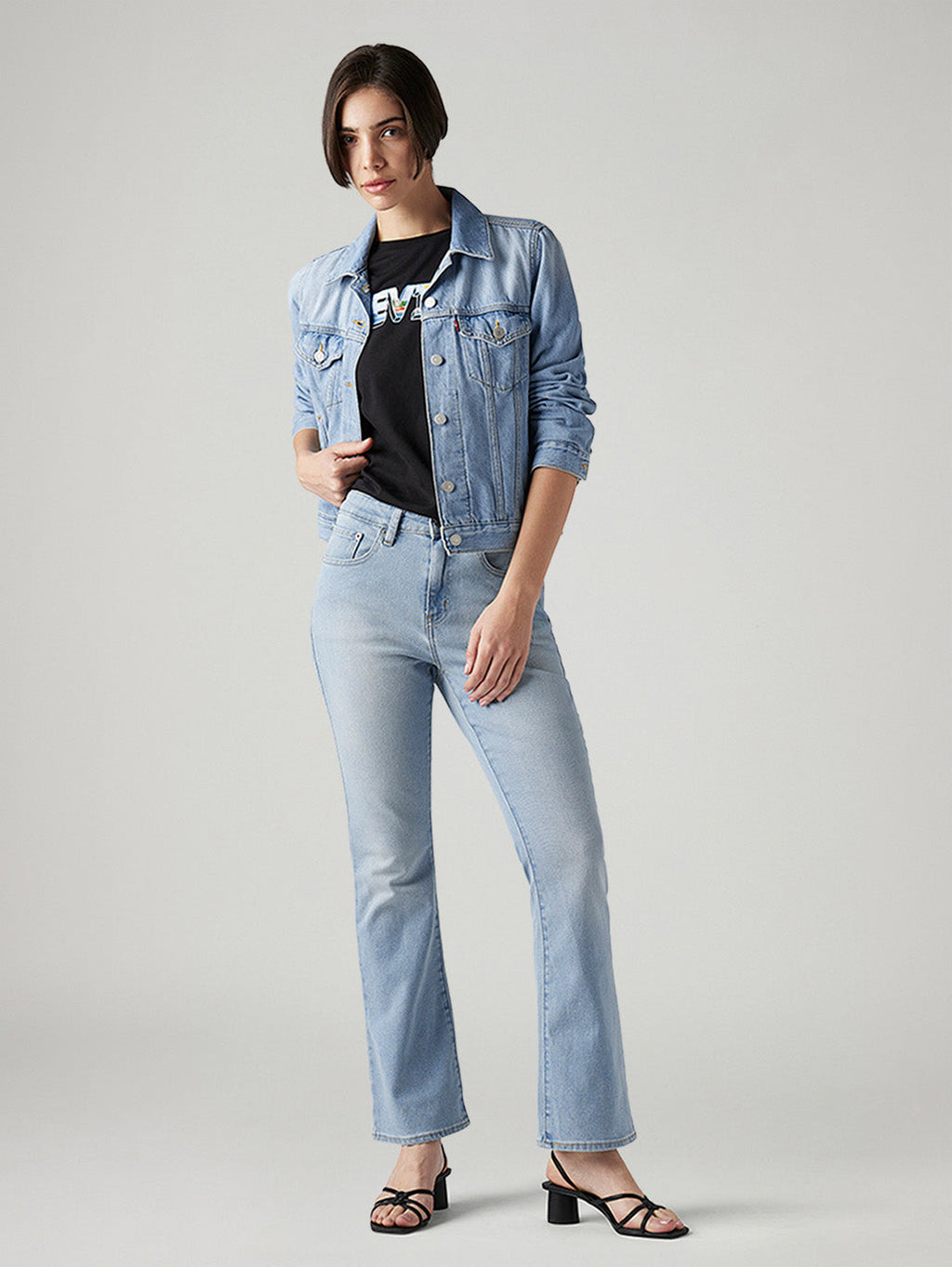 Women's 725 Light Blue Bootcut Fit High Rise Jeans
