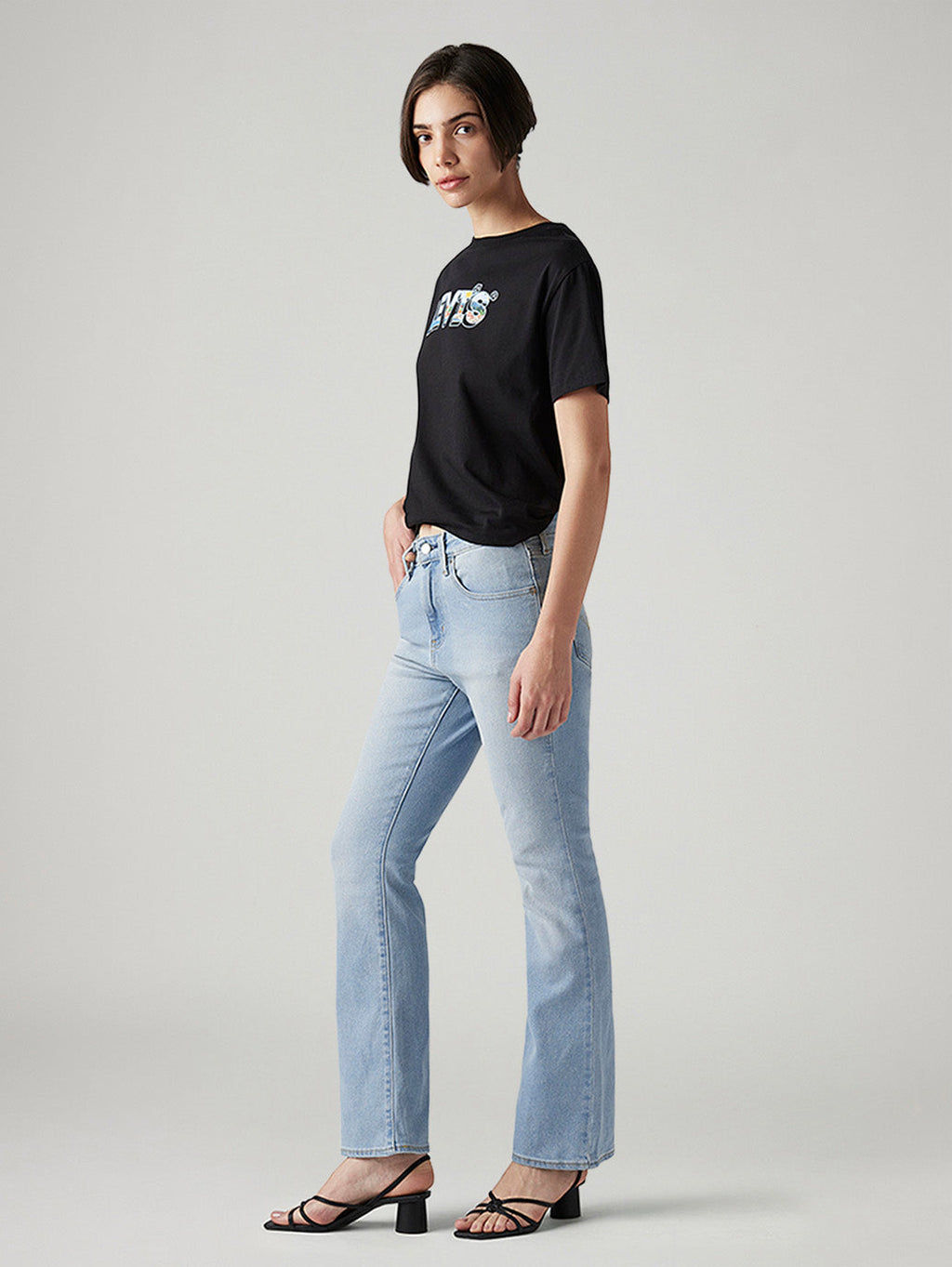 Women's 725 Light Blue Bootcut Fit High Rise Jeans