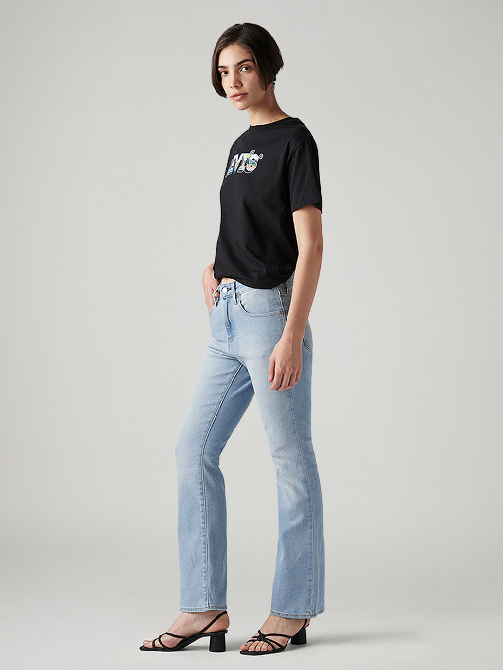 Women's 725 Light Blue Bootcut Fit High Rise Jeans