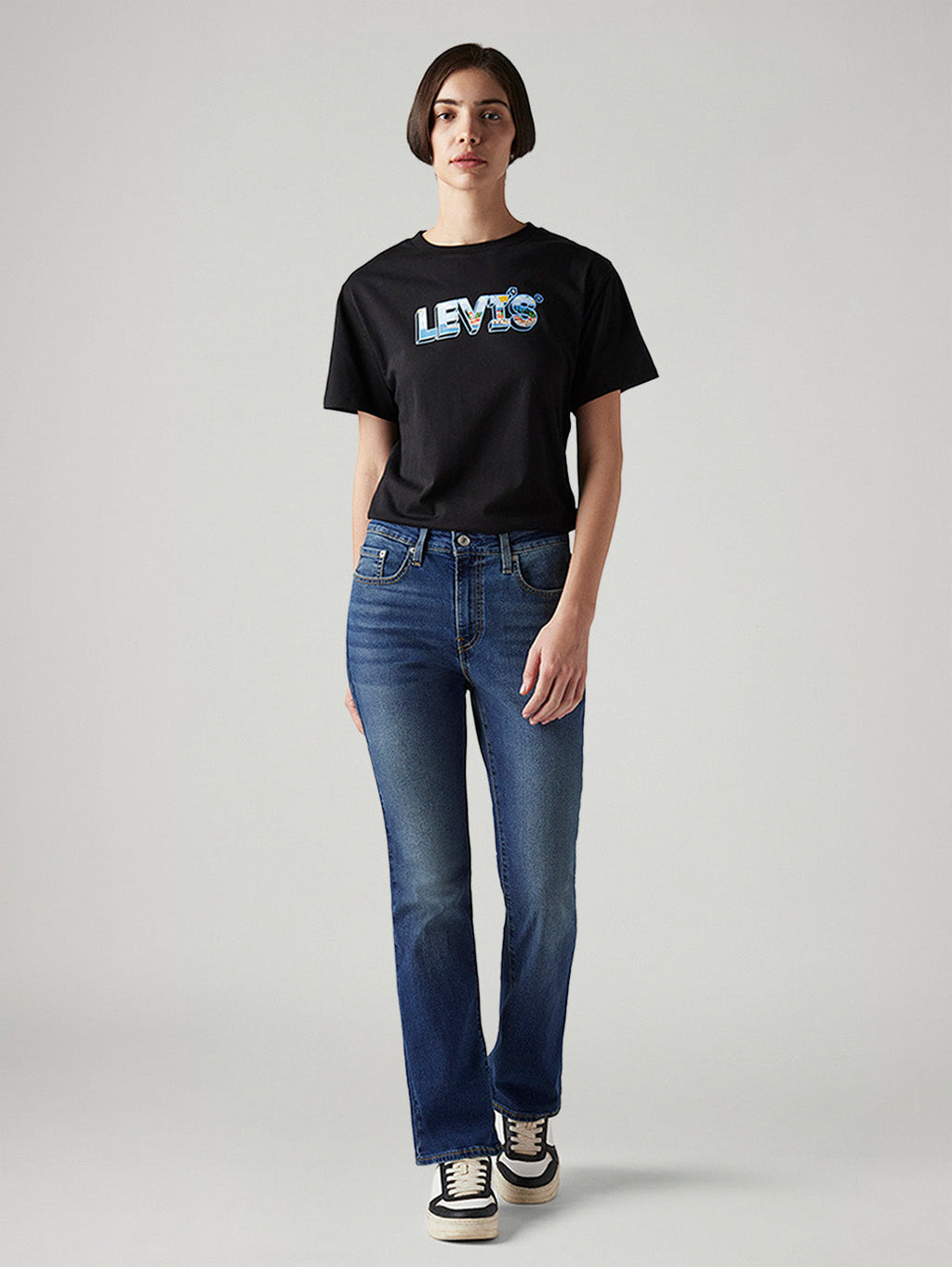Women's 725 Blue Bootcut Fit High Rise Tinted Jeans