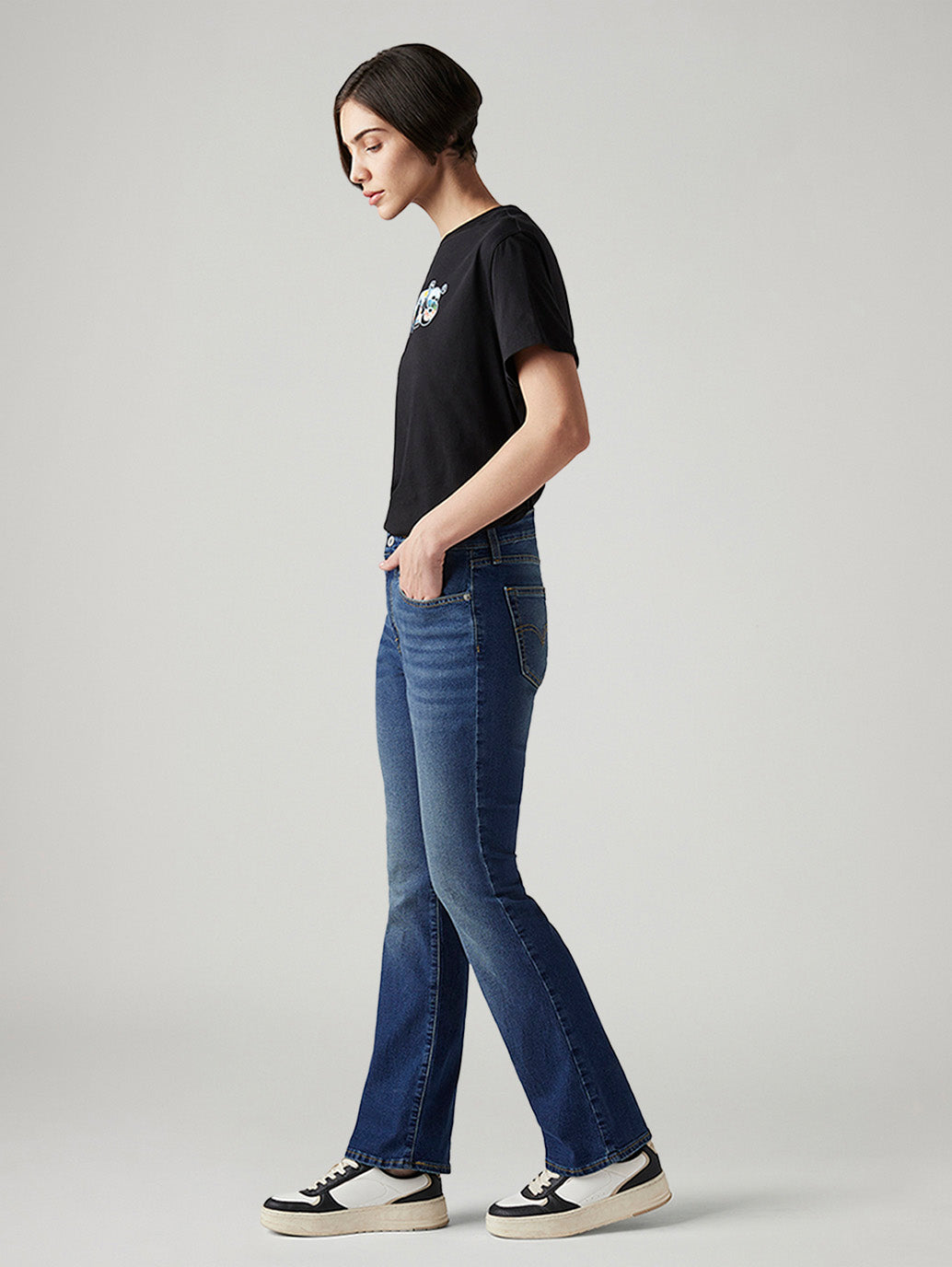 Women's 725 Blue Bootcut Fit High Rise Tinted Jeans
