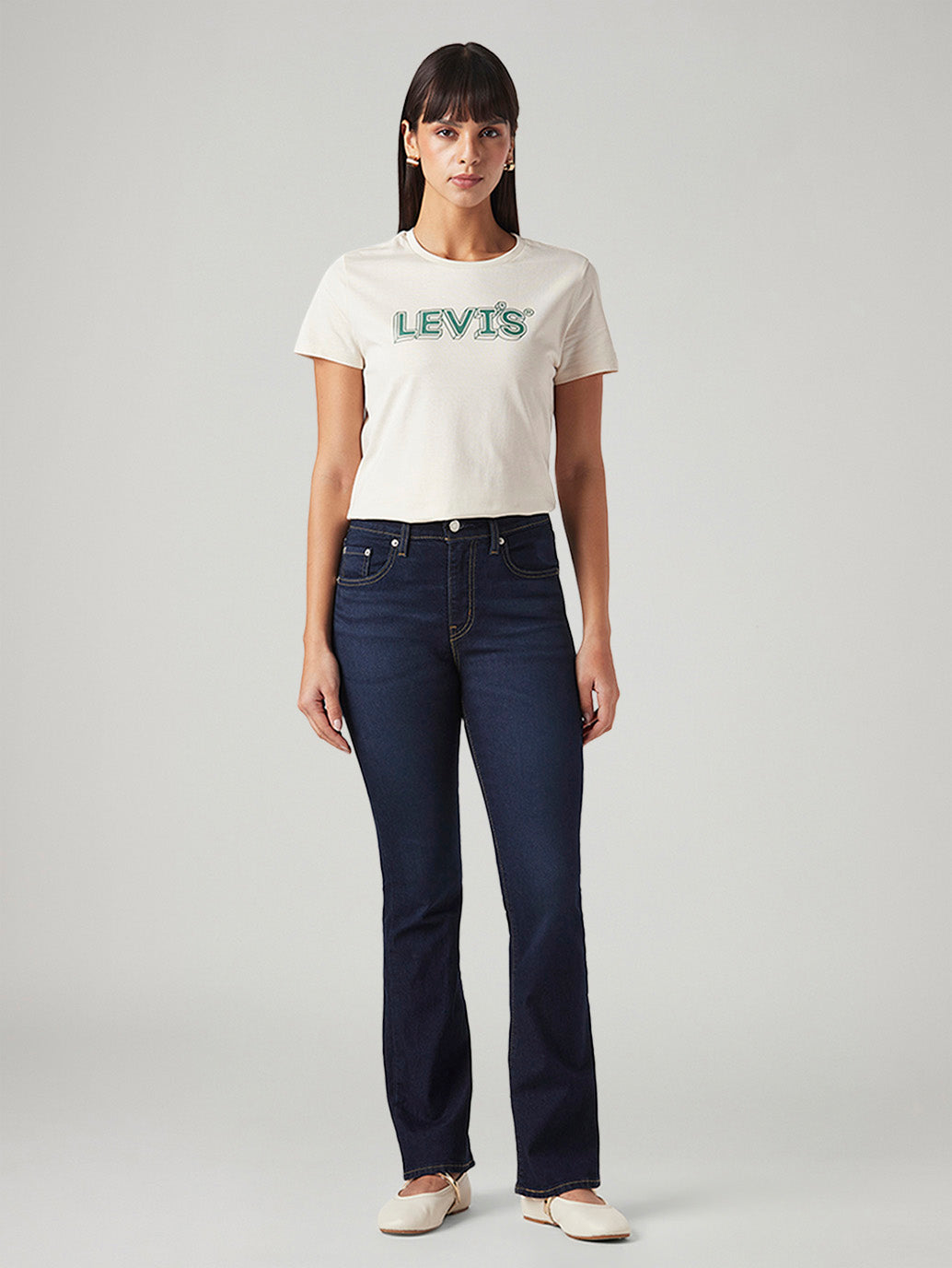 Women's 725 Navy Bootcut Fit High Rise Jeans