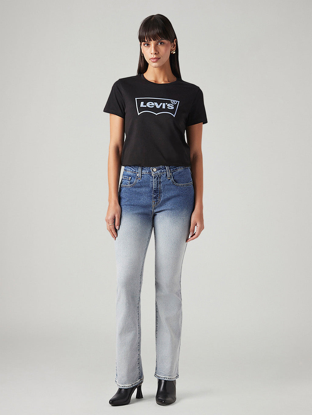 Women's 725 Light Blue Bootcut Fit High Rise Jeans