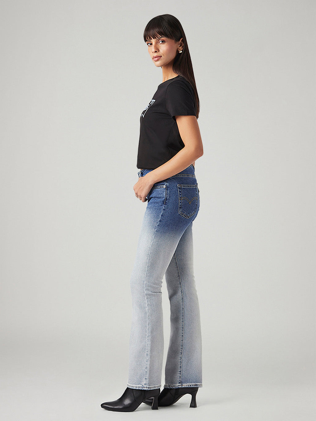 Women's 725 Light Blue Bootcut Fit High Rise Jeans
