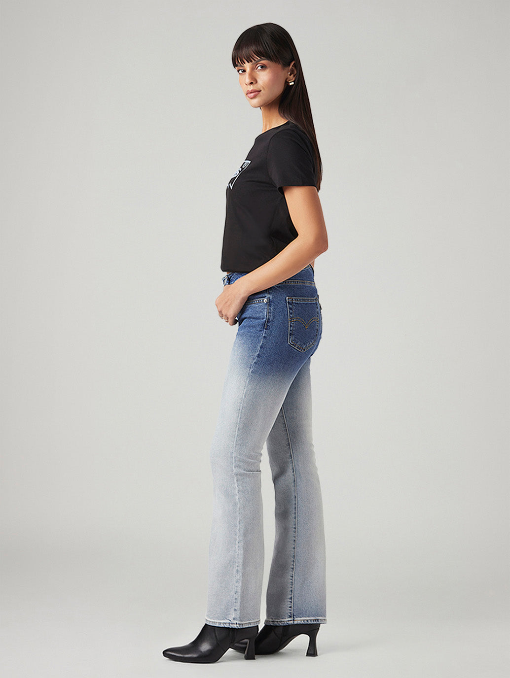 Women's 725 Light Blue Bootcut Fit High Rise Jeans