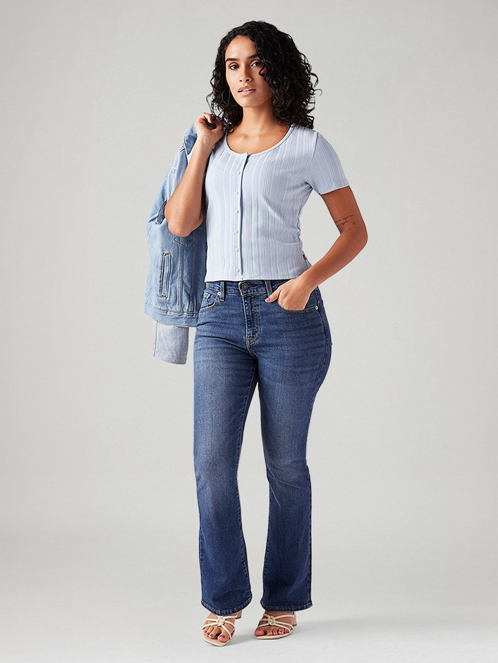 Women's 725 Blue Bootcut Fit High Rise Jeans