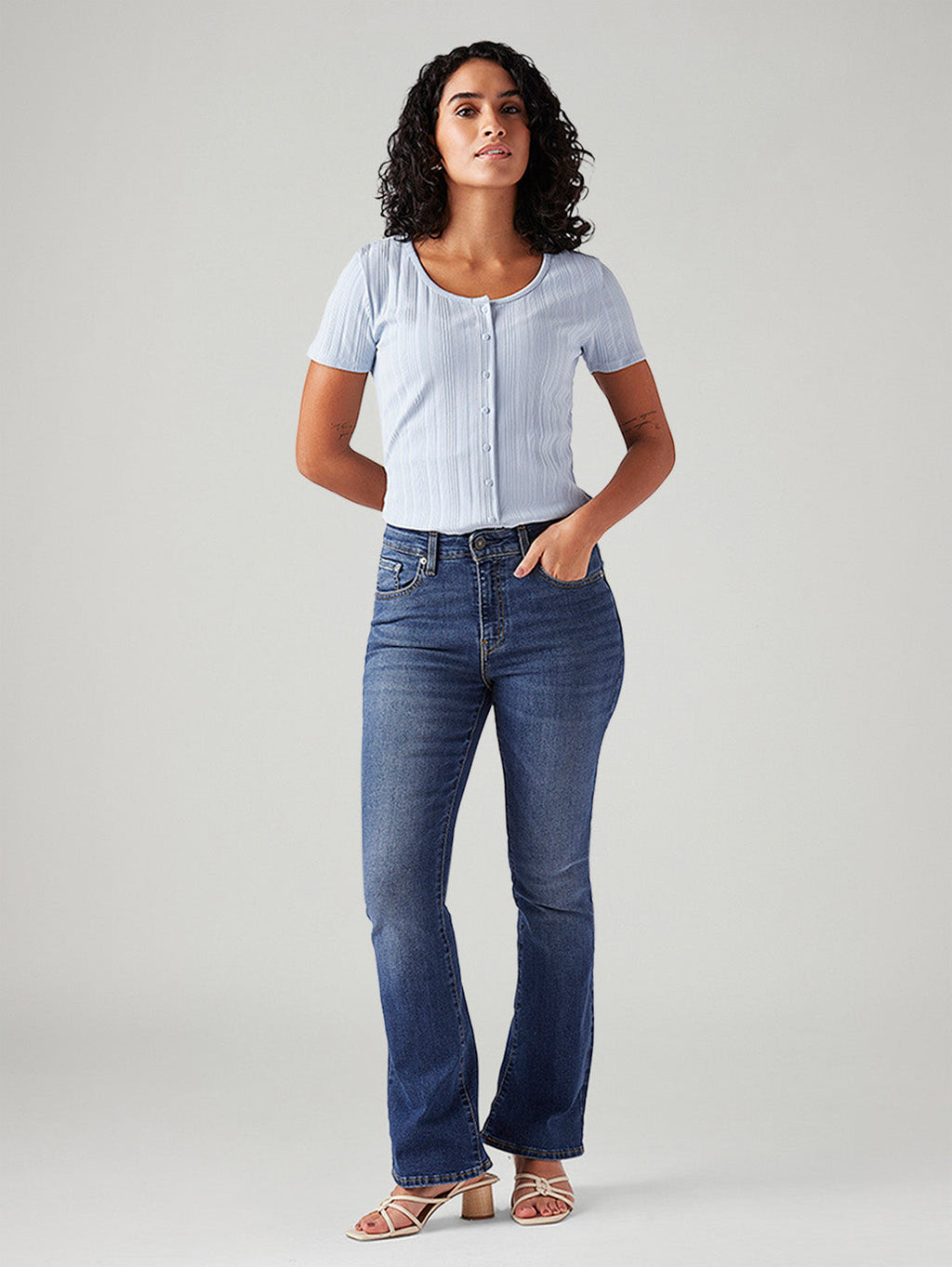 Women's 725 Blue Bootcut Fit High Rise Jeans