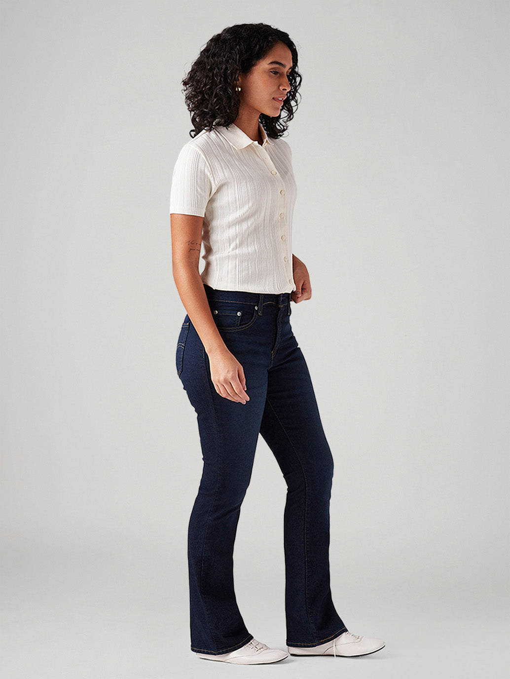 Women's 725 Dark Blue Bootcut Fit High Rise Jeans