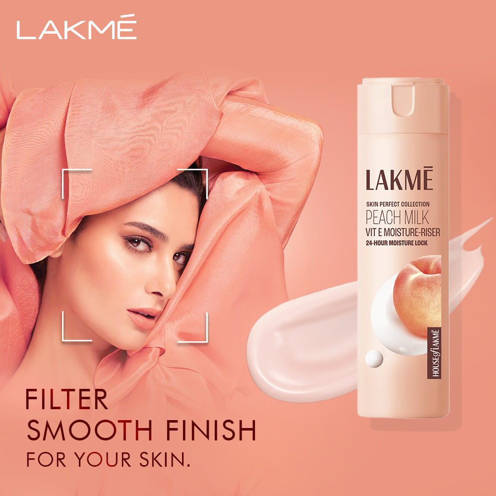 Lakmē Peach Ceramide Moisturizer with Hyaluronic,For Dry Skin, Normal Skin & Sensitive Skin 200ml