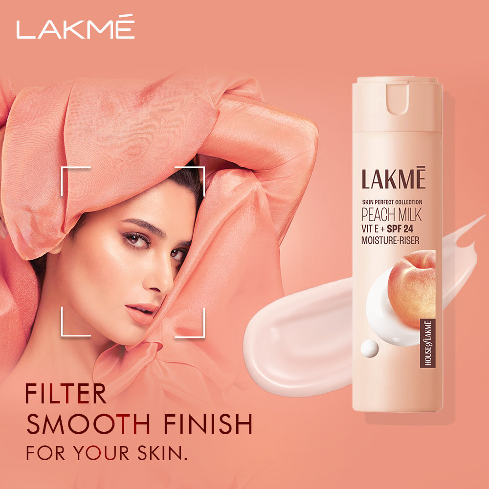 Lakmē Peach Ceramide Moisturizer with SPF 24| For Dry Skin, Normal Skin & Sensitive Skin 120ml