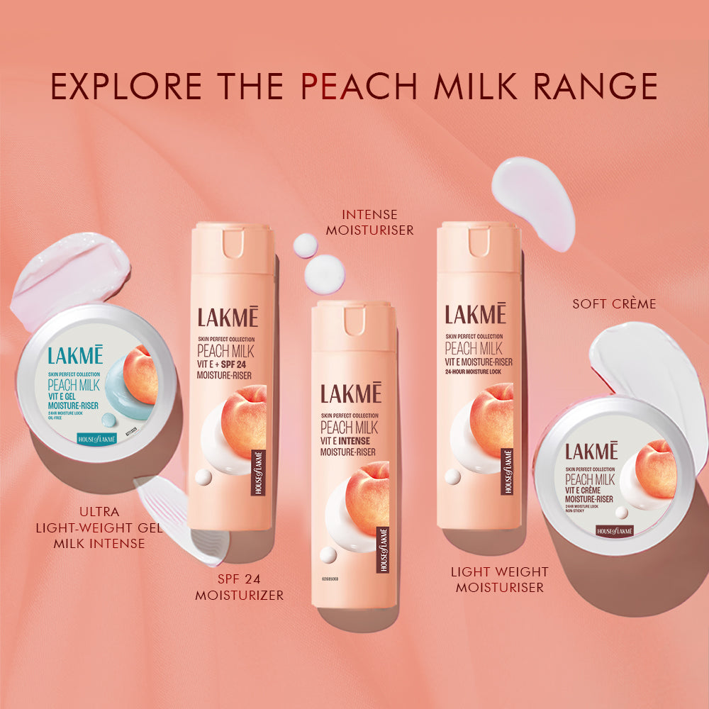 Lakmē Peach Ceramide Moisturizer with SPF 24| For Dry Skin, Normal Skin & Sensitive Skin 120ml