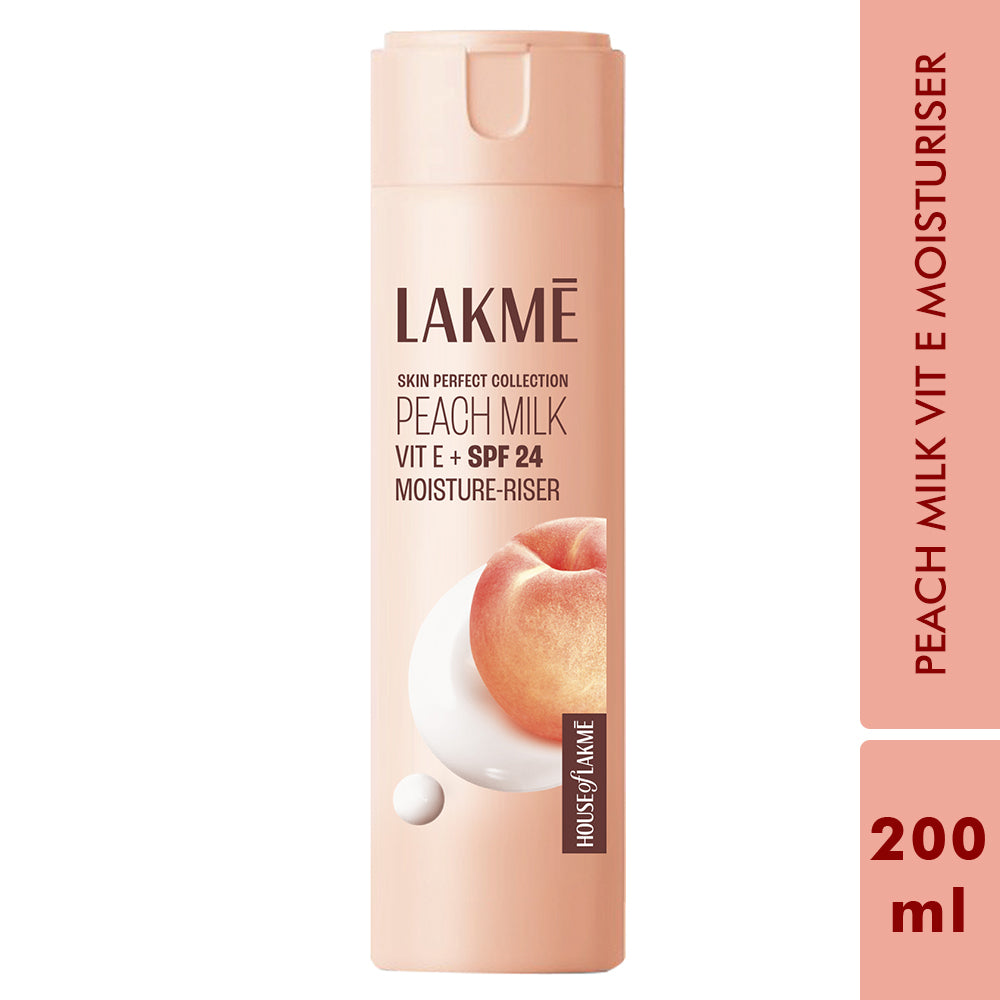 Lakmē Peach Ceramide Moisturizer with SPF 24| For Dry Skin, Normal Skin & Sensitive Skin 200ml