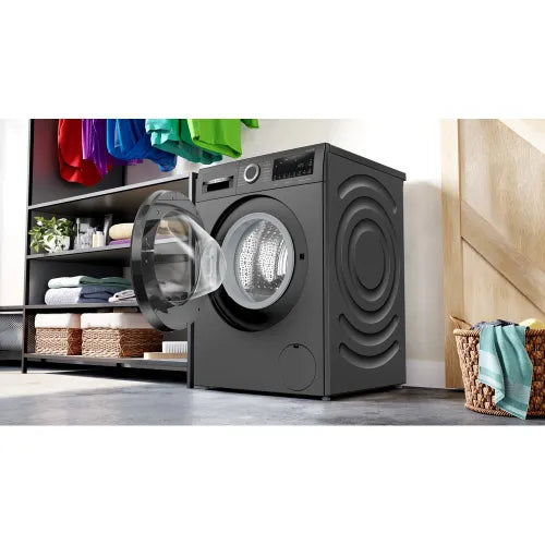 Bosch 9kg 5 Star Anti Wrinkle & Steam Care Fully Automatic Front Load Washing Machine with Built in Heater (WGA244ZTIN, Black Grey)
