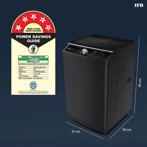 IFB 9 Kg 5 Star with DeepClean® Technology, AI Powered, Fully Automatic Top Load Washing Machine (TL900NB2S, PowerSteam®, Inbuilt Heater)