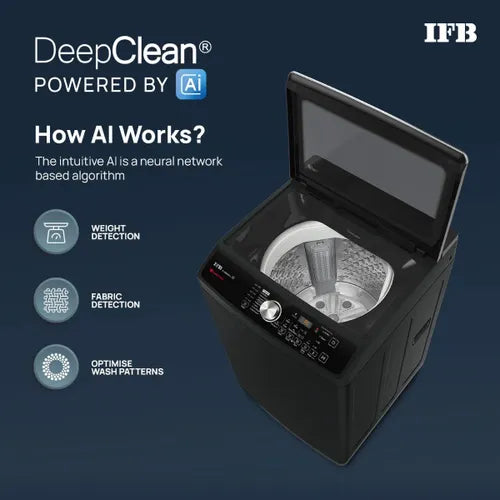 IFB 9 Kg 5 Star with DeepClean® Technology, AI Powered, Fully Automatic Top Load Washing Machine (TL900NB2S, PowerSteam®, Inbuilt Heater)