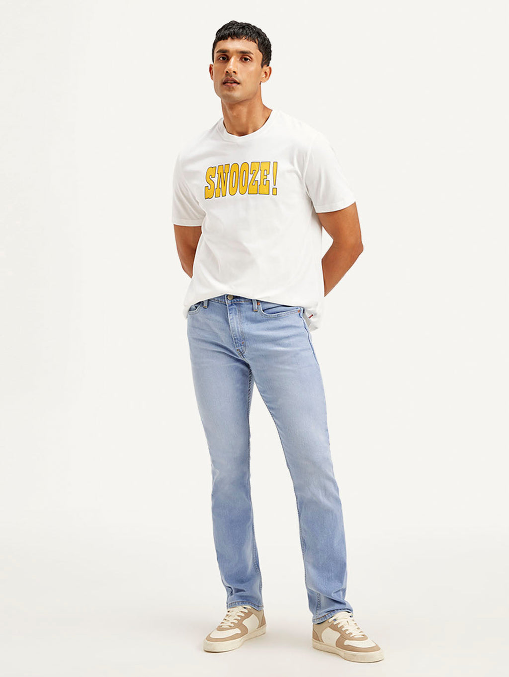 Men's 513 Light Blue Slim Straight Fit Mid Rise Jeans