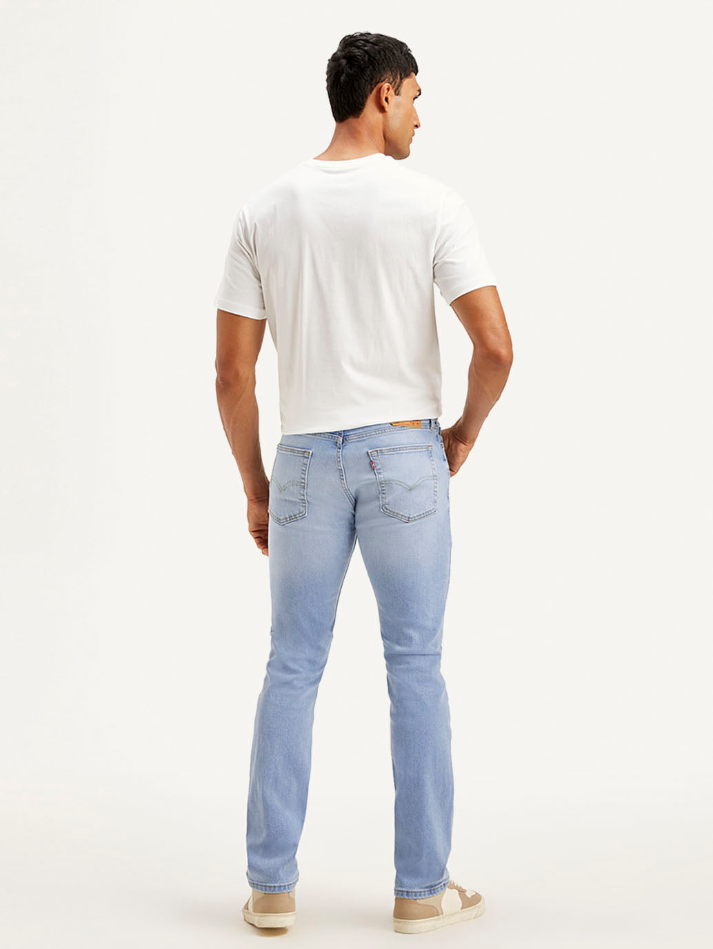 Men's 513 Light Blue Slim Straight Fit Mid Rise Jeans