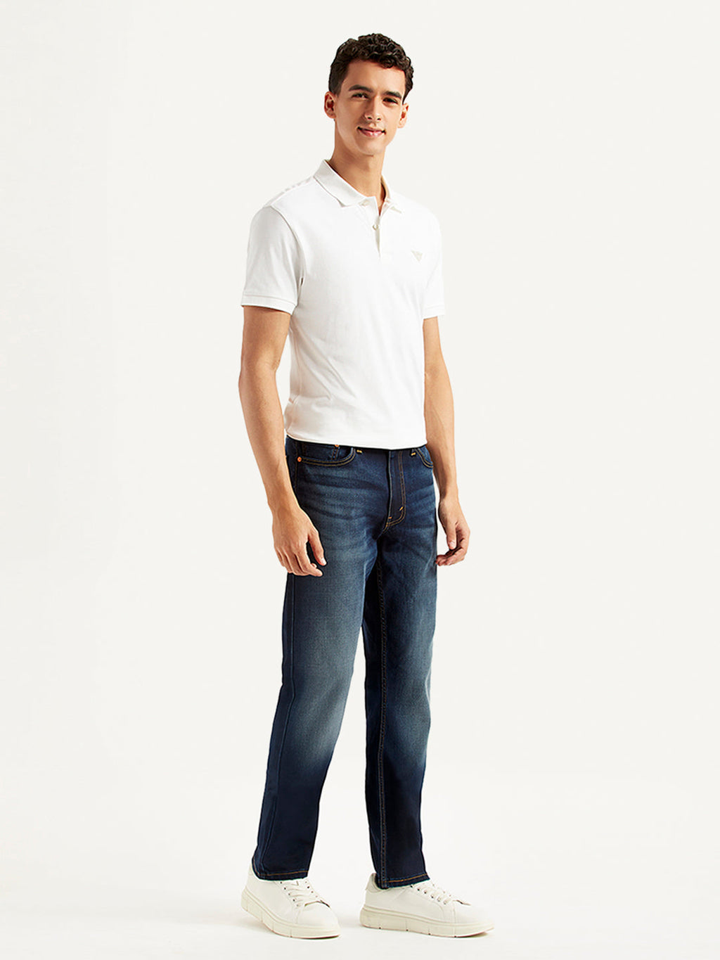 Men's 513 Blue Slim Straight Fit Mid Rise Jeans