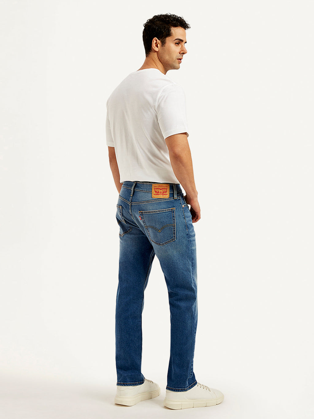 Men's 513 Blue Slim Straight Fit Mid Rise Jeans