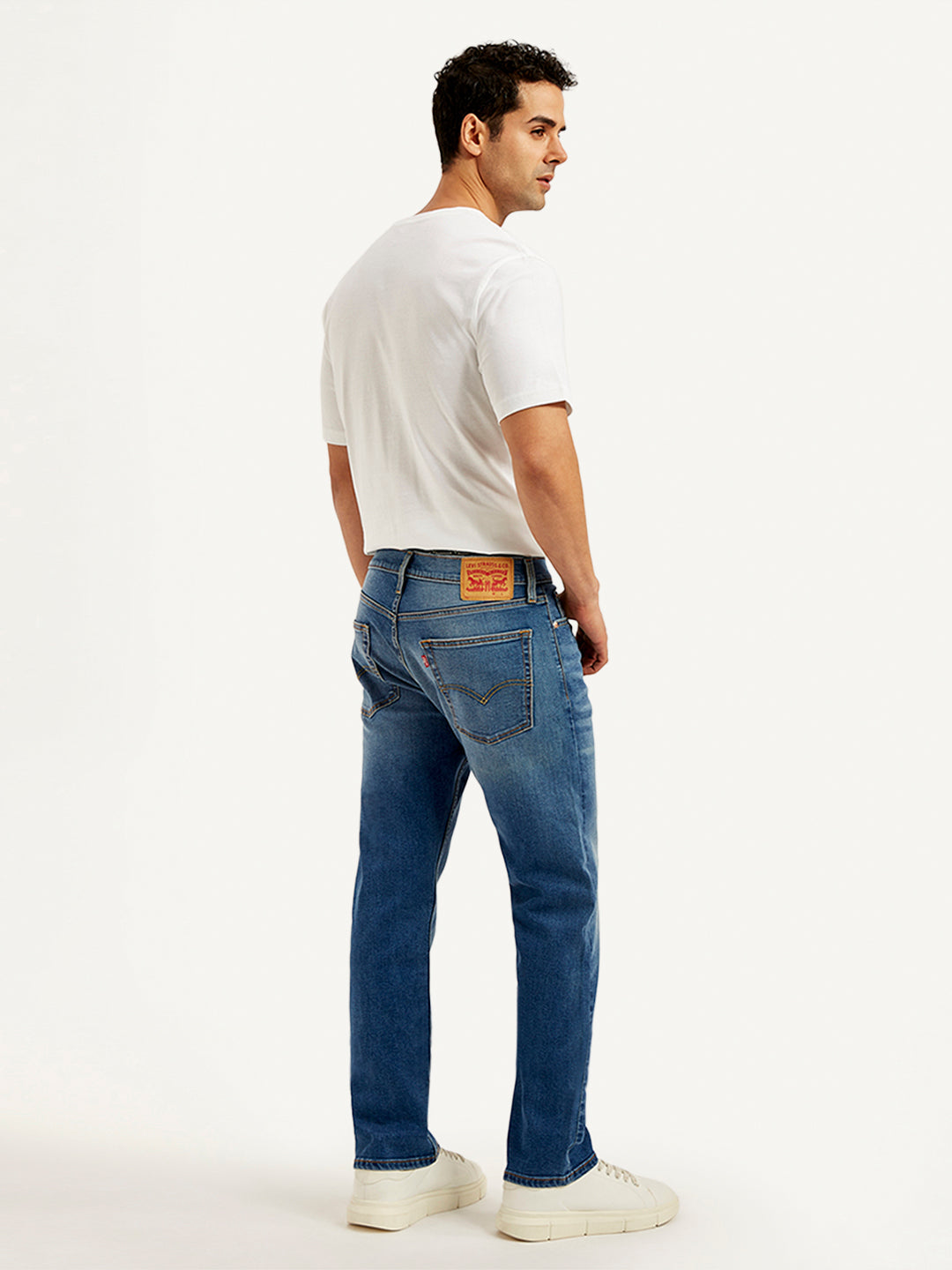 Men's 513 Blue Slim Straight Fit Mid Rise Jeans