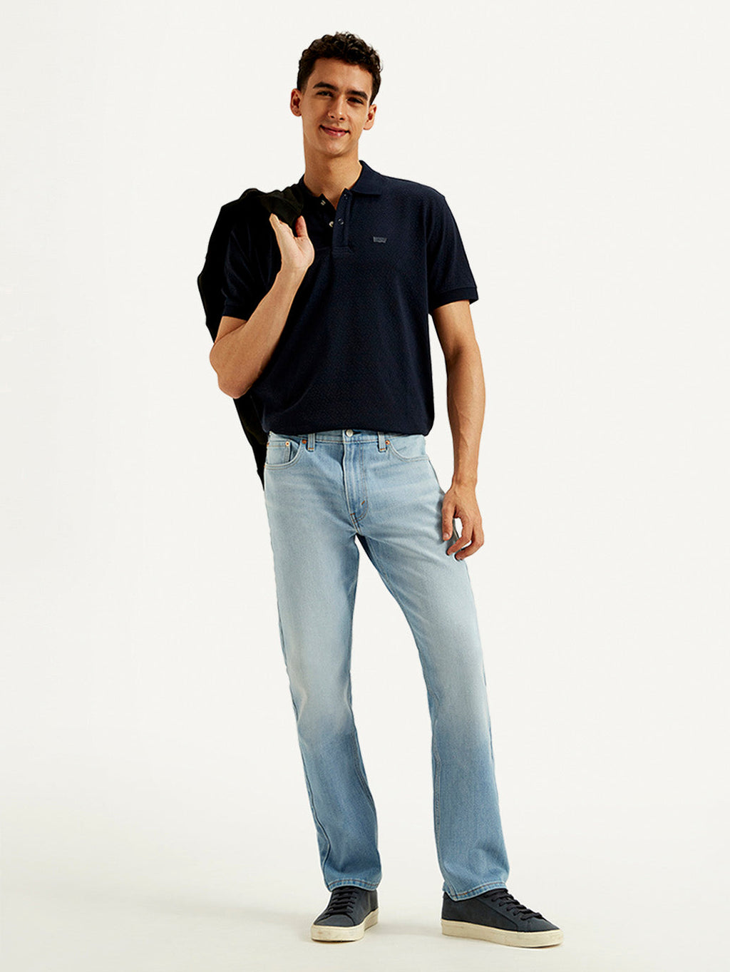 Men's 513 Blue Slim Straight Fit Mid Rise Jeans