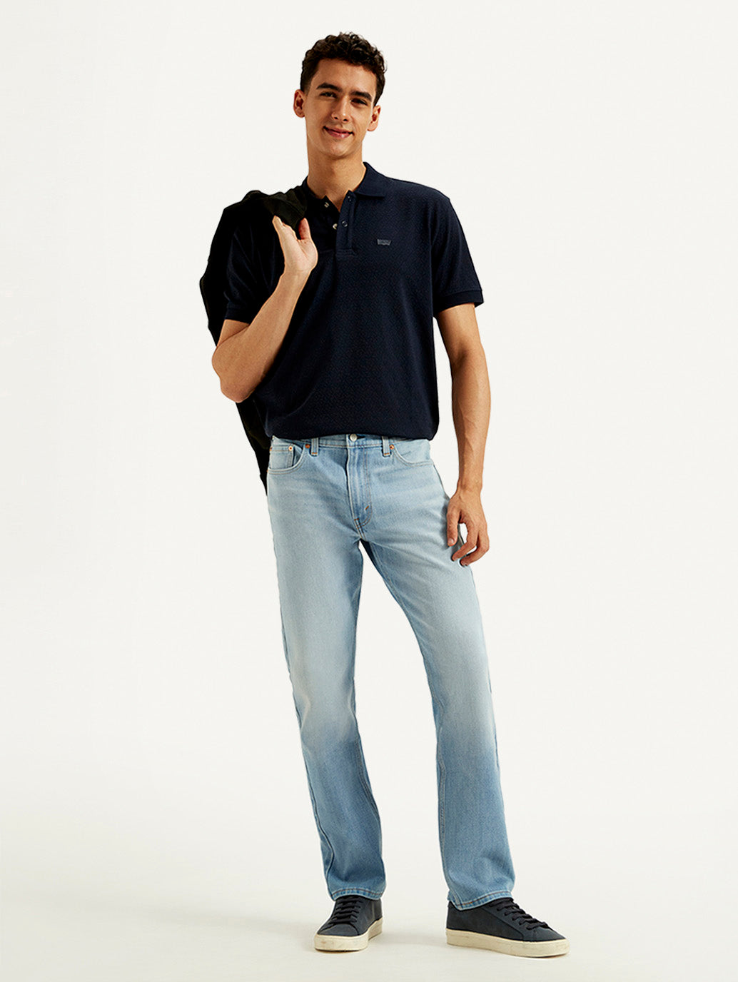 Men's 513 Blue Slim Straight Fit Mid Rise Jeans