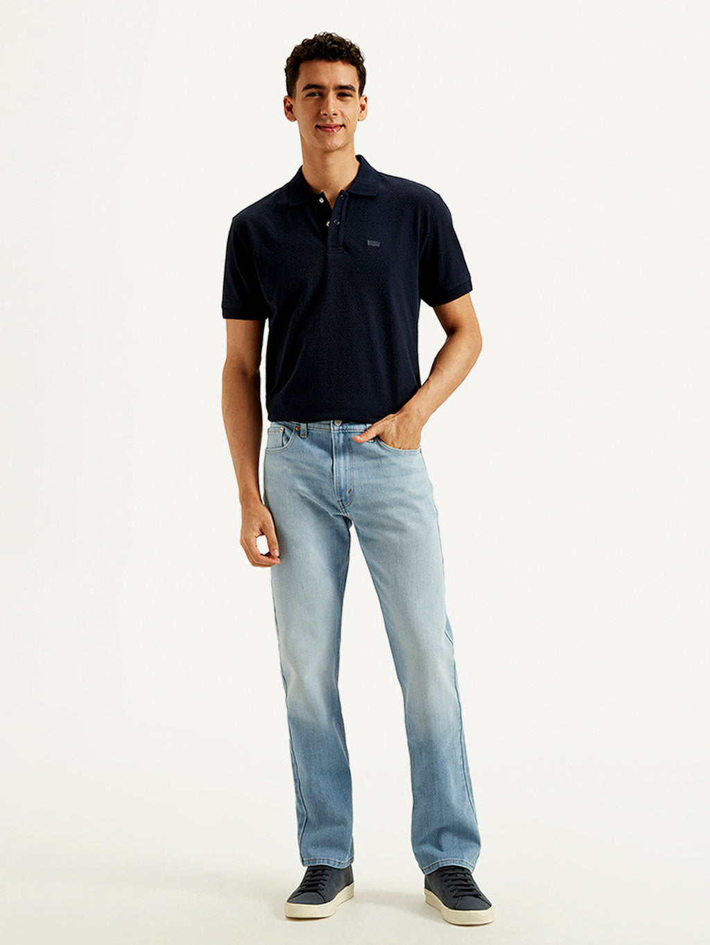 Men's 513 Blue Slim Straight Fit Mid Rise Jeans