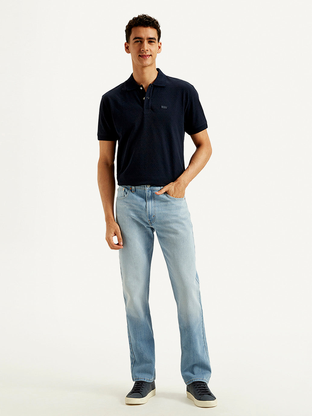 Men's 513 Blue Slim Straight Fit Mid Rise Jeans