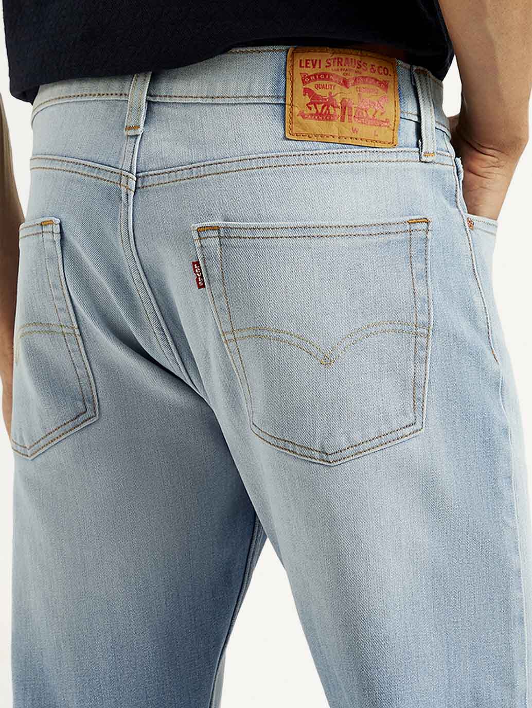 Men's 513 Blue Slim Straight Fit Mid Rise Jeans