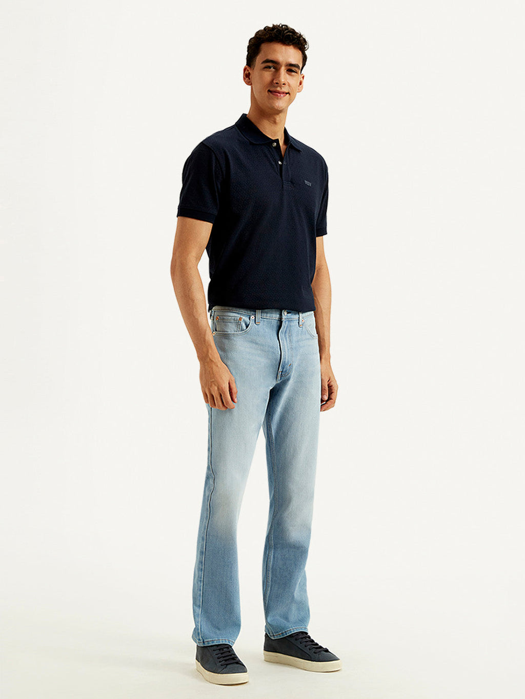 Men's 513 Blue Slim Straight Fit Mid Rise Jeans