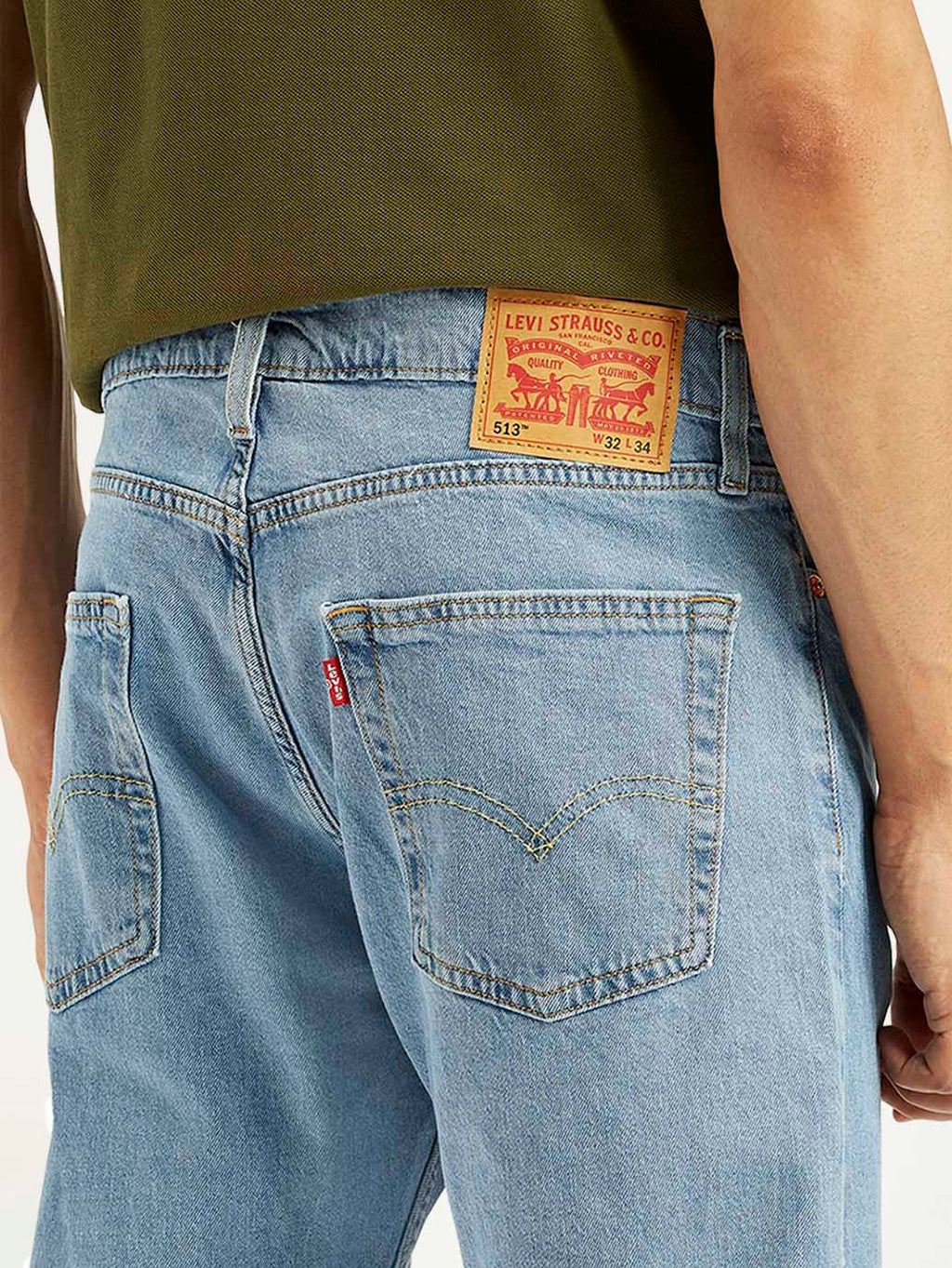 Men's 513 Light Blue Slim Straight Fit Mid Rise Jeans