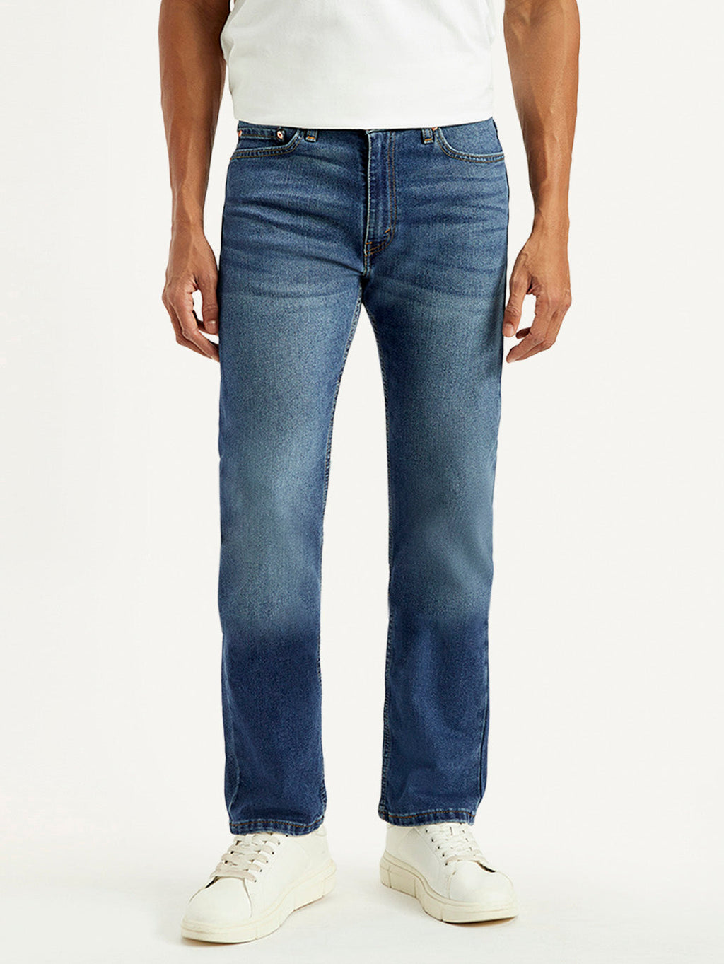Men's 513 Blue Slim Straight Fit Mid Rise Jeans