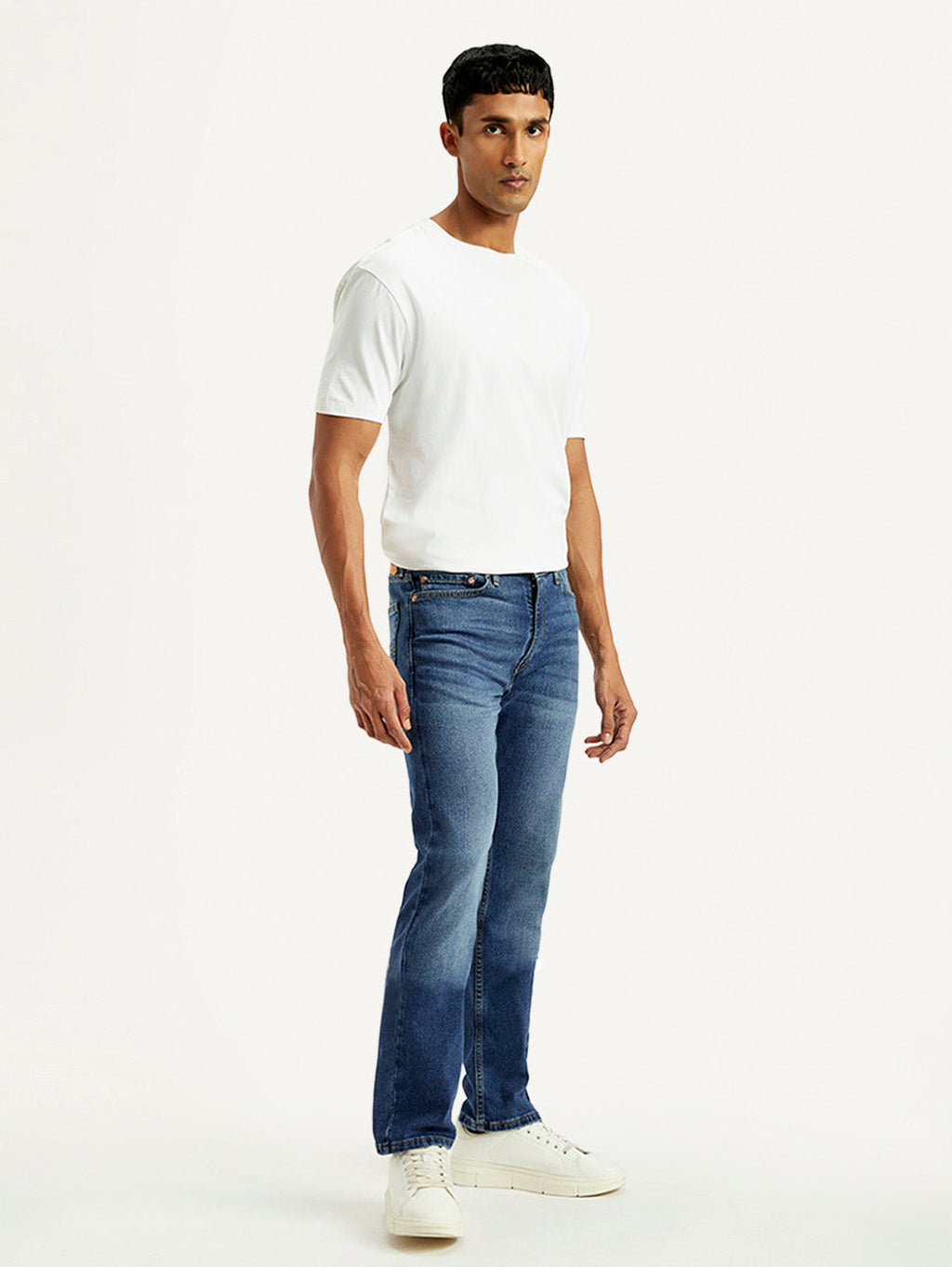 Men's 513 Blue Slim Straight Fit Mid Rise Jeans