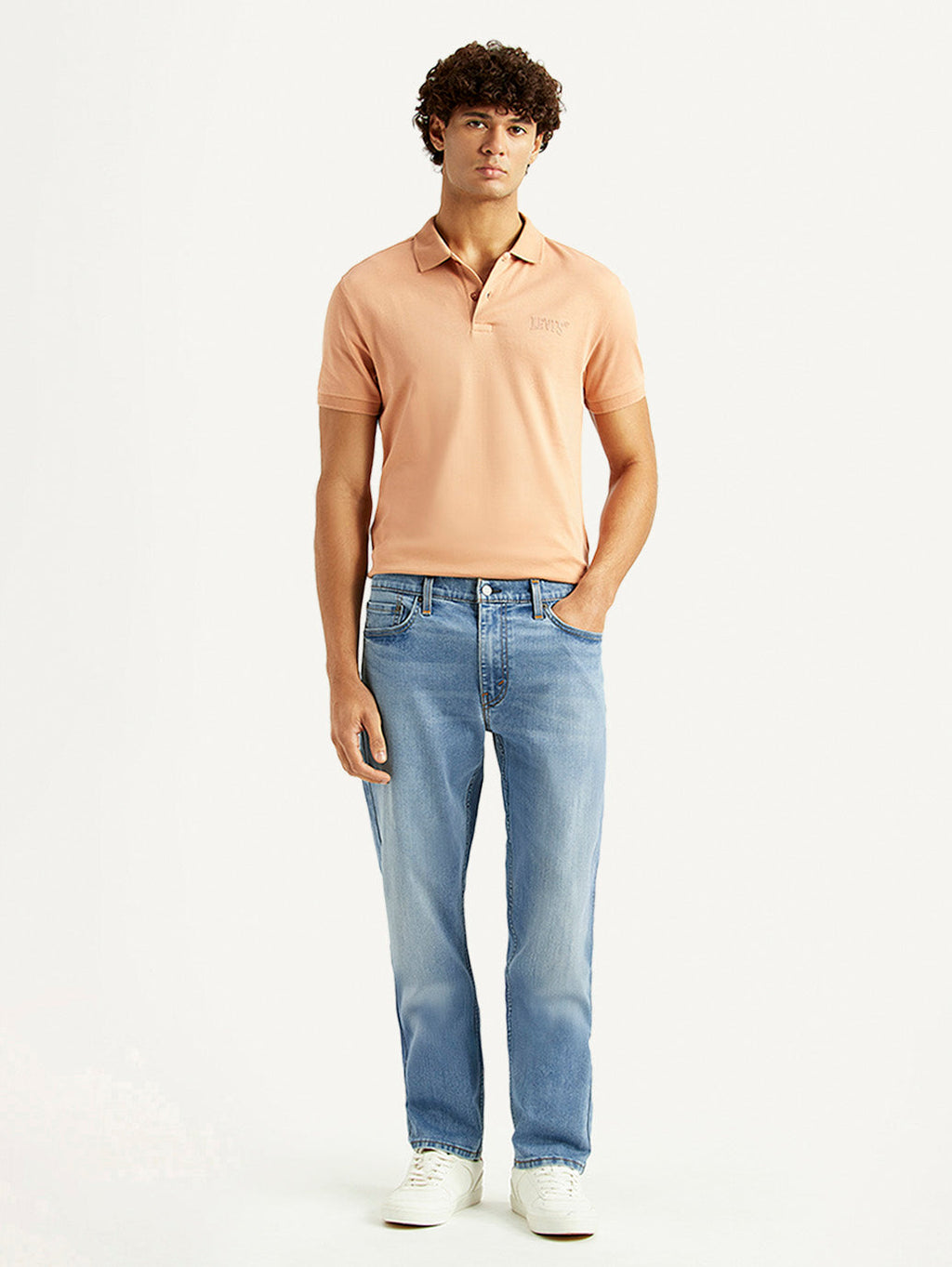 Men's 513 Light Blue Slim Straight Fit Mid Rise Jeans