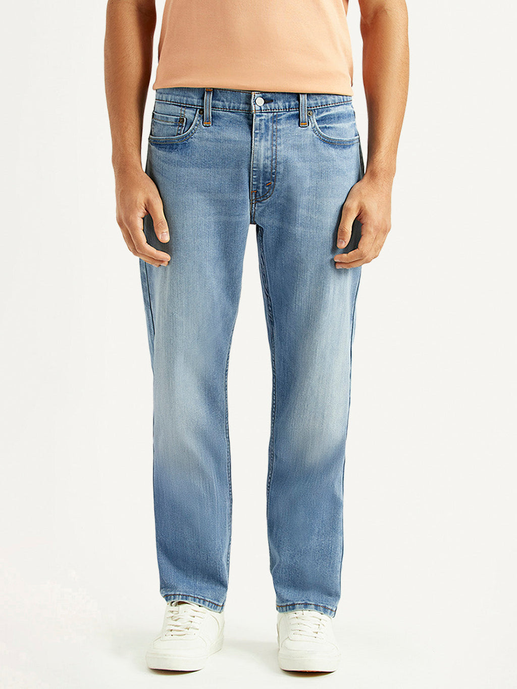 Men's 513 Light Blue Slim Straight Fit Mid Rise Jeans
