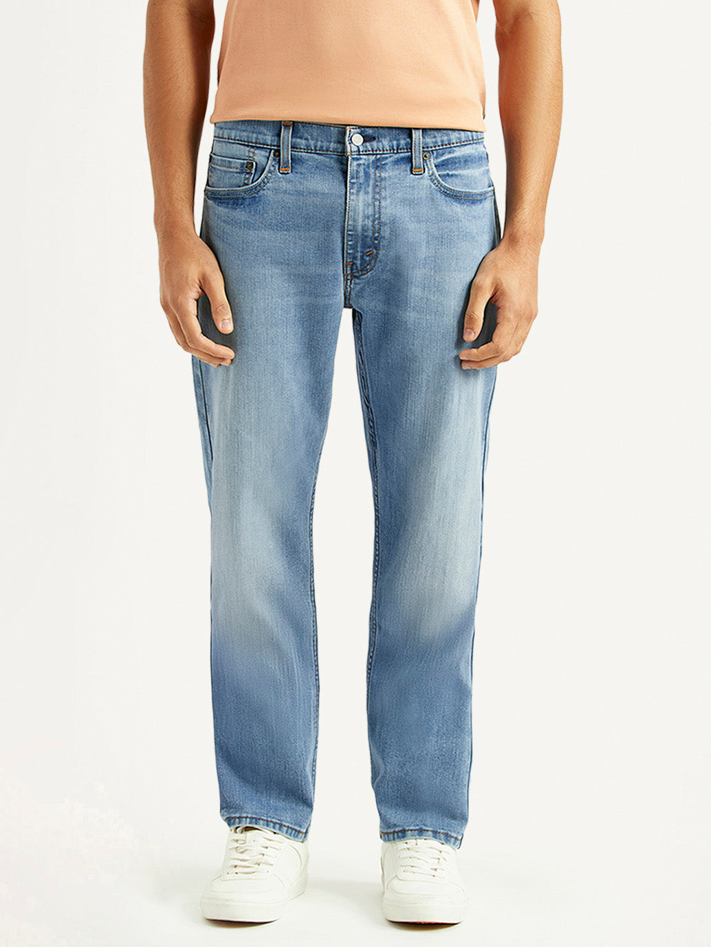 Men's 513 Light Blue Slim Straight Fit Mid Rise Jeans