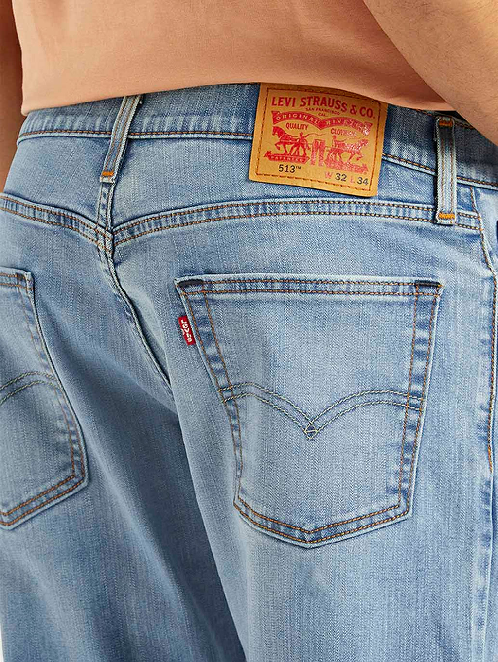 Men's 513 Light Blue Slim Straight Fit Mid Rise Jeans