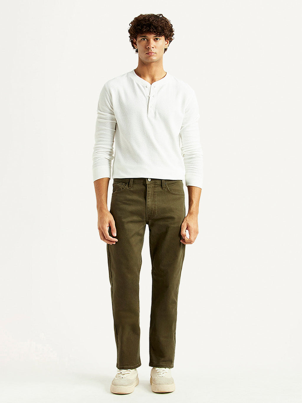 Men's 513 Olive Slim Straight Fit Mid Rise Jeans