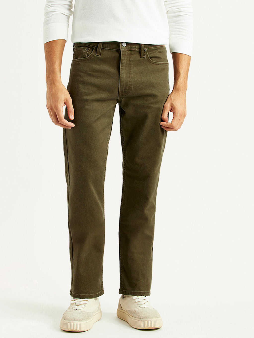 Men's 513 Olive Slim Straight Fit Mid Rise Jeans