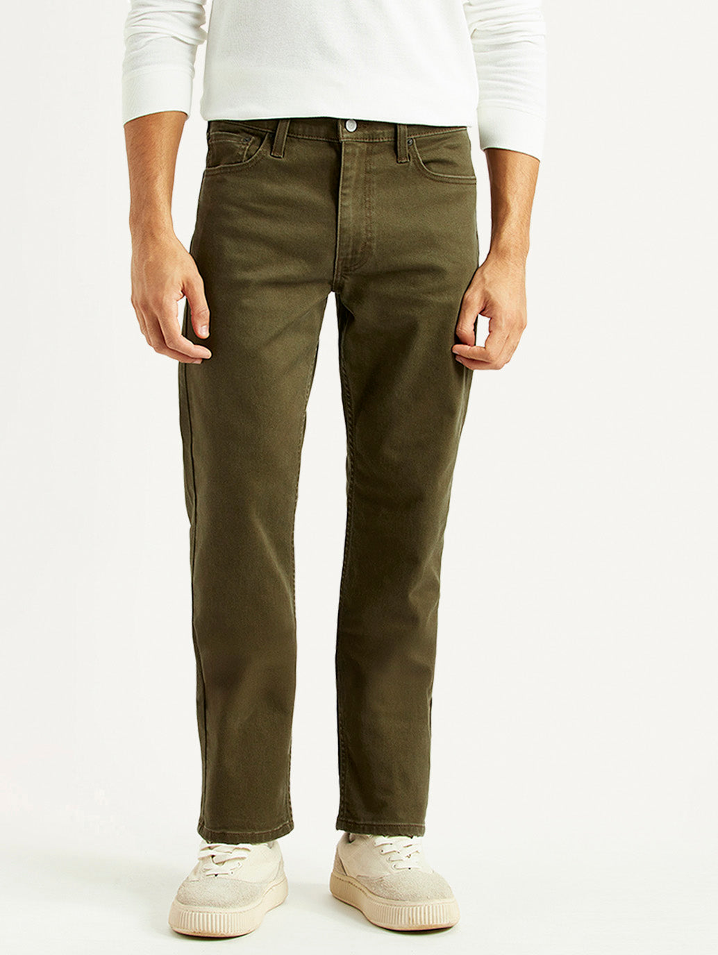 Men's 513 Olive Slim Straight Fit Mid Rise Jeans